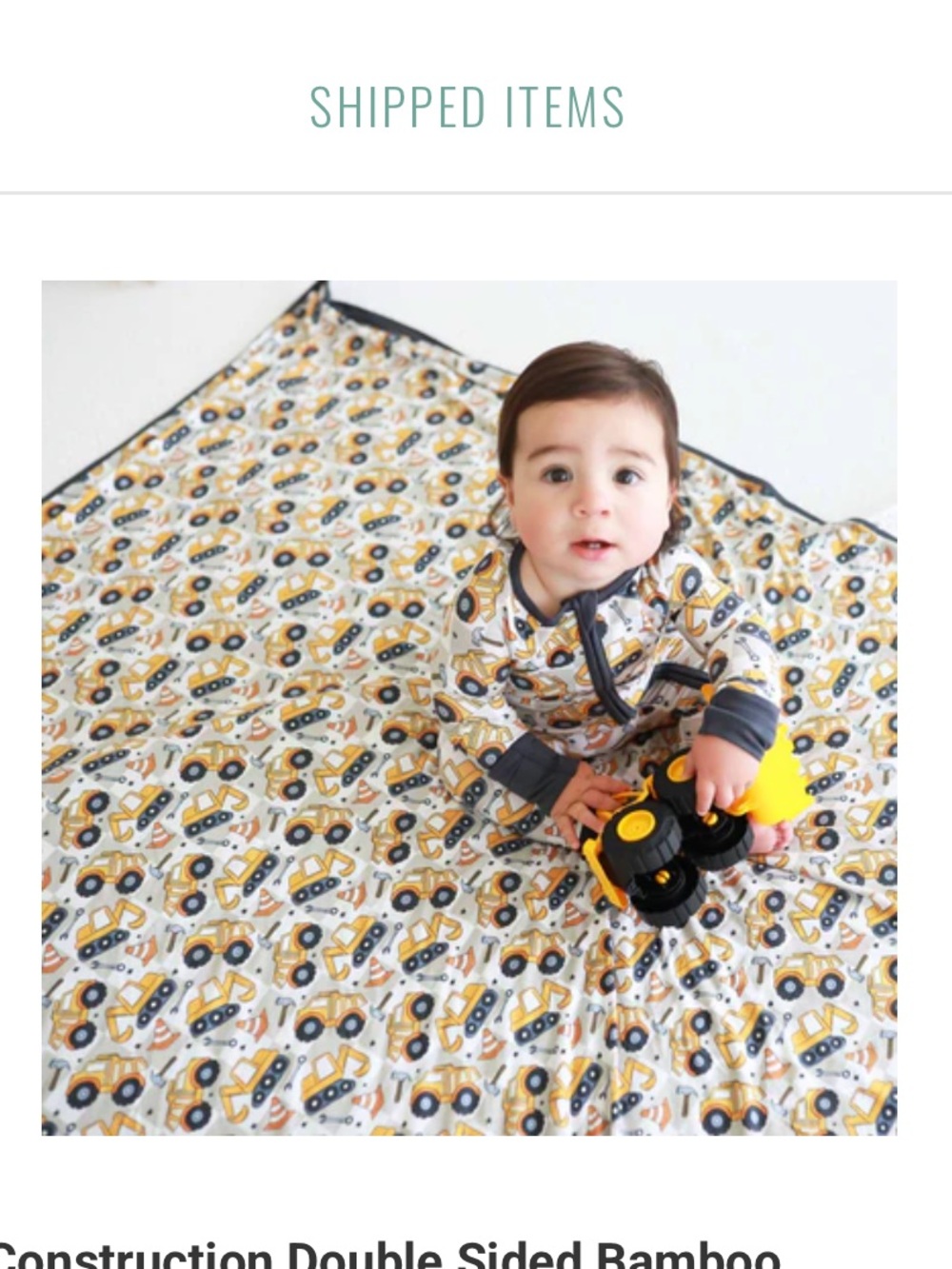 Caden Lane Yellow and Black Under Construction Print Blanket